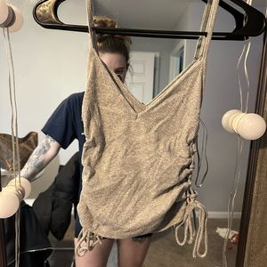 Gray tied sides -tank top